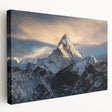 Mount Everest landscape on stretched canvas with subdued earthy tones, suitable as large art for kitchen wall decor.