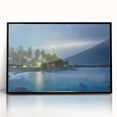 Large abstract wall art featuring a stylized Sri Lankan landscape in muted earth tones on a framed acrylic panel.