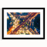 Extra large abstract art print of Bangkok skyline in vibrant colors on a textured canvas, ideal for living room decor.