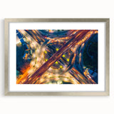 Textured abstract art print of Bangkok skyline in muted gray and silver tones on a framed canvas, suitable for bedroom decor.