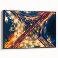 Black and white landscape painting of Bangkok on framed canvas, suitable for bedroom wall decor.