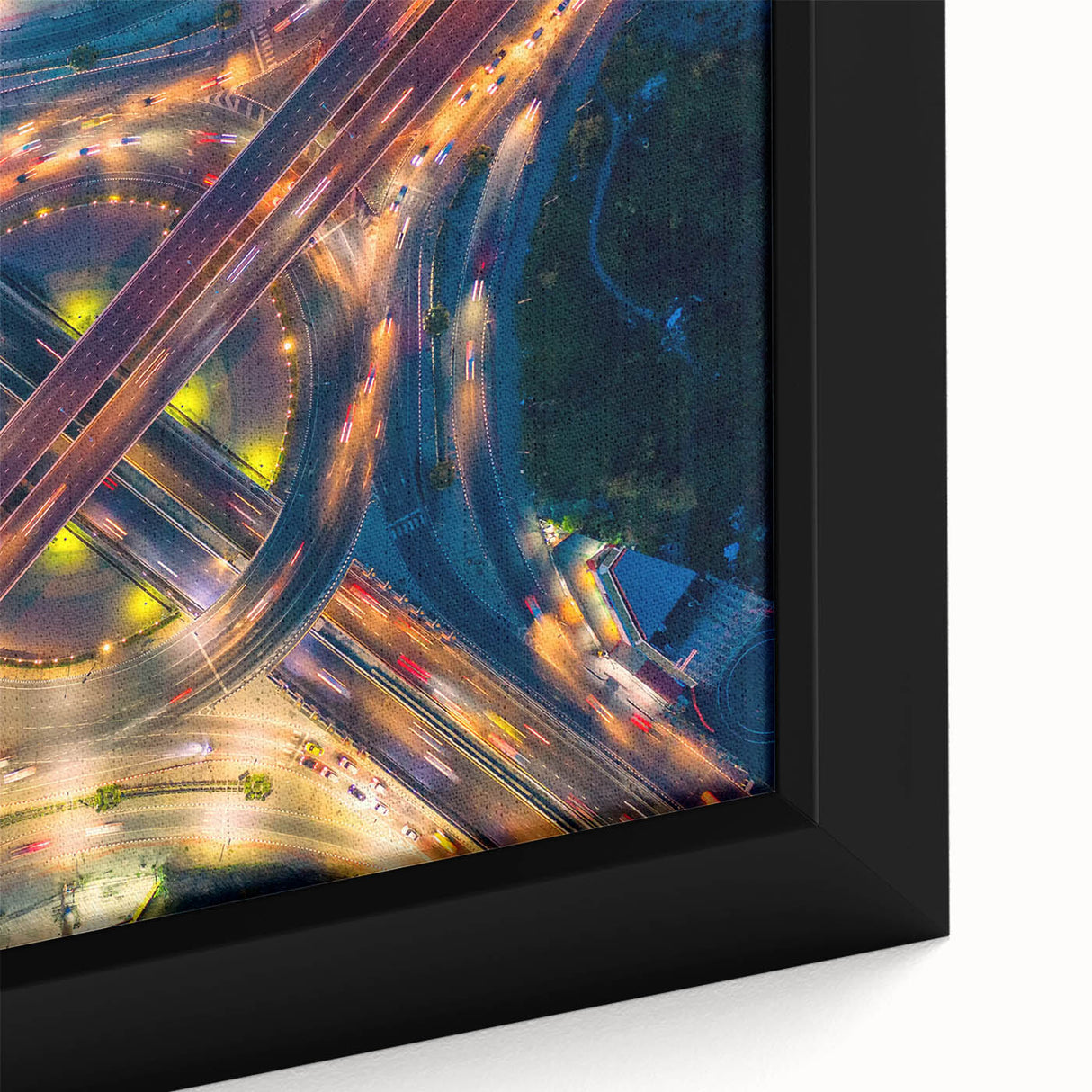 Black wall art featuring a textured, colorful Bangkok skyline on extra large framed canvas, ideal for living room decor.
