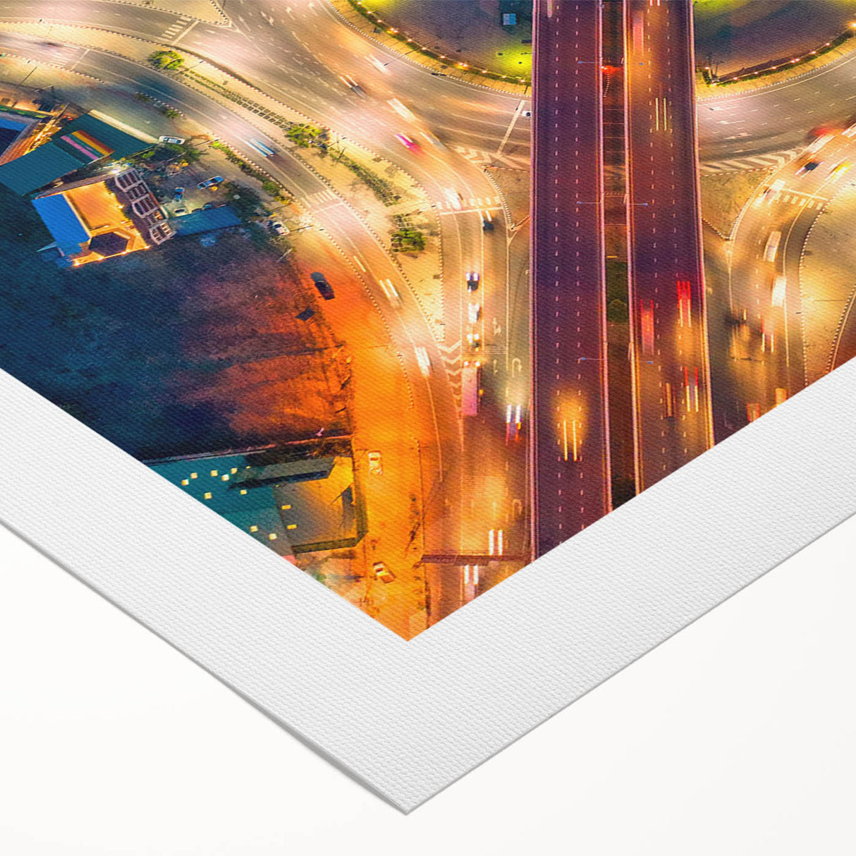 Art deco poster of Bangkok scenery in muted gold and blue tones on rolled canvas, suitable for dining room wall art.