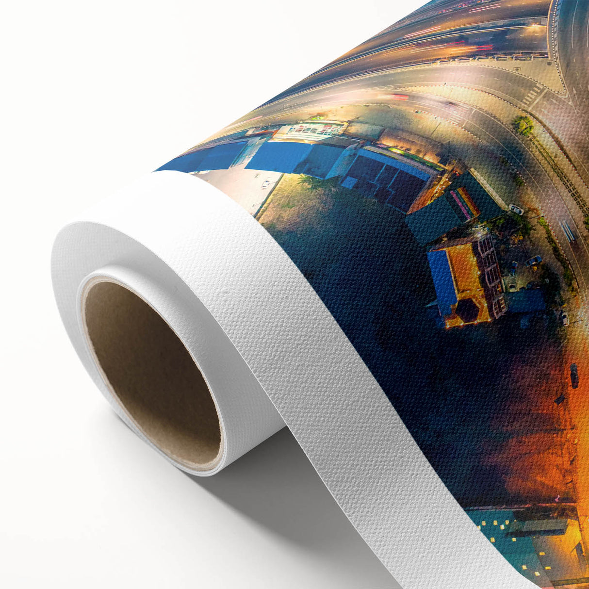 Art deco poster of Bangkok skyline in pastel shades on rolled canvas, suitable for nursery wall art.