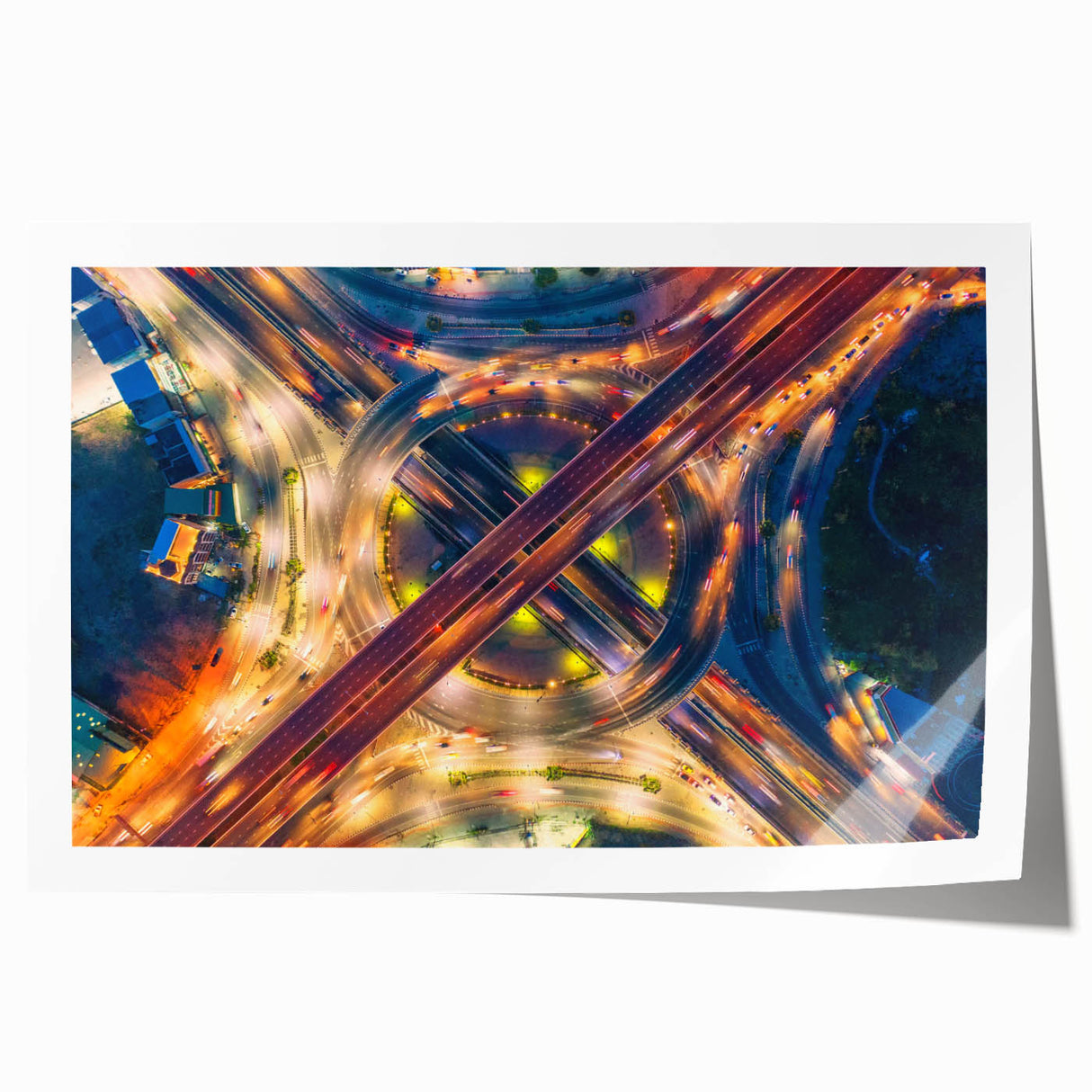 Rolled print of Bangkok scenery with floral elements in soft pastel colors, ideal for art wall dining room.
