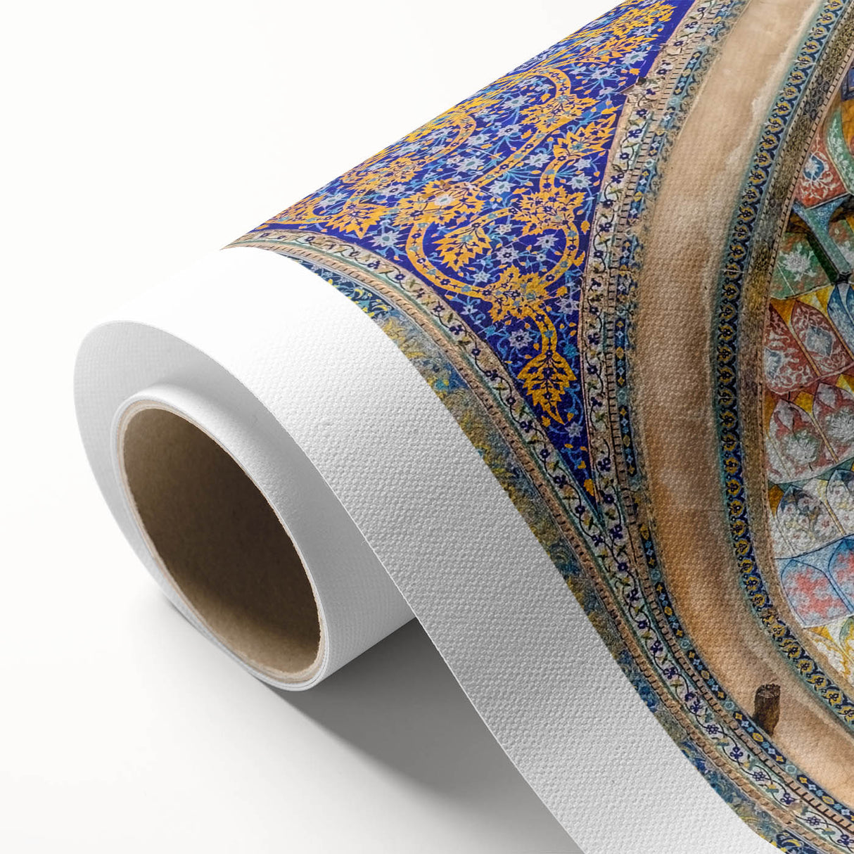 Art deco poster of a Turkish landscape in muted earth tones on rolled canvas, ideal for nursery wall art.