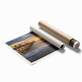 Extra large rolled print of Adelaide scenery with lush florals in soft pastel shades, ideal for classy bathroom wall art.