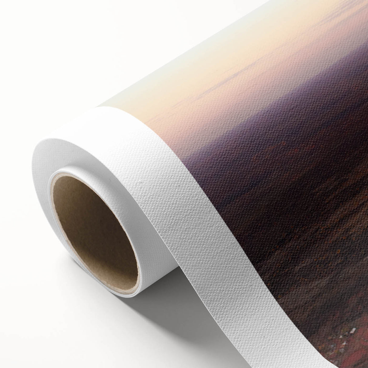 Ayers Rock landscape on rolled canvas in muted earth tones, suitable for nursery wall art or dining room decor.