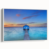 Framed canvas of a vintage-style Perth landscape in muted colors, ideal for bedroom wall decor.