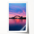 Sydney skyline in muted gray, large rolled canvas, suitable for dining room wall art.
