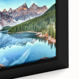Extra large framed canvas of a textured, colorful Alberta, Canada scenery in muted earth tones, ideal for living room decor.
