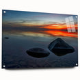 Acrylic glass print of a Manitoba, Canada scenery in muted earth tones, ideal for dining room decor.