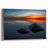 Landscape art painting of Manitoba scenery on framed canvas.