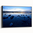 Black and white framed canvas featuring a vintage-style landscape of the Northwest Territories, ideal for bedroom wall decor.