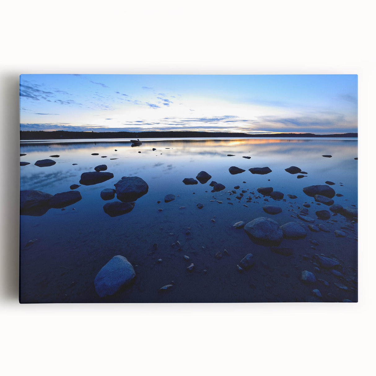 Black and white stretched canvas of Northwest Territories scenery, ideal for kitchen wall art.