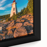 Extra large framed canvas featuring a textured depiction of Ontario scenery in black with colorful art accents.