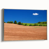 Framed canvas landscape art painting depicting a colorful Prince Edward Island scenery.