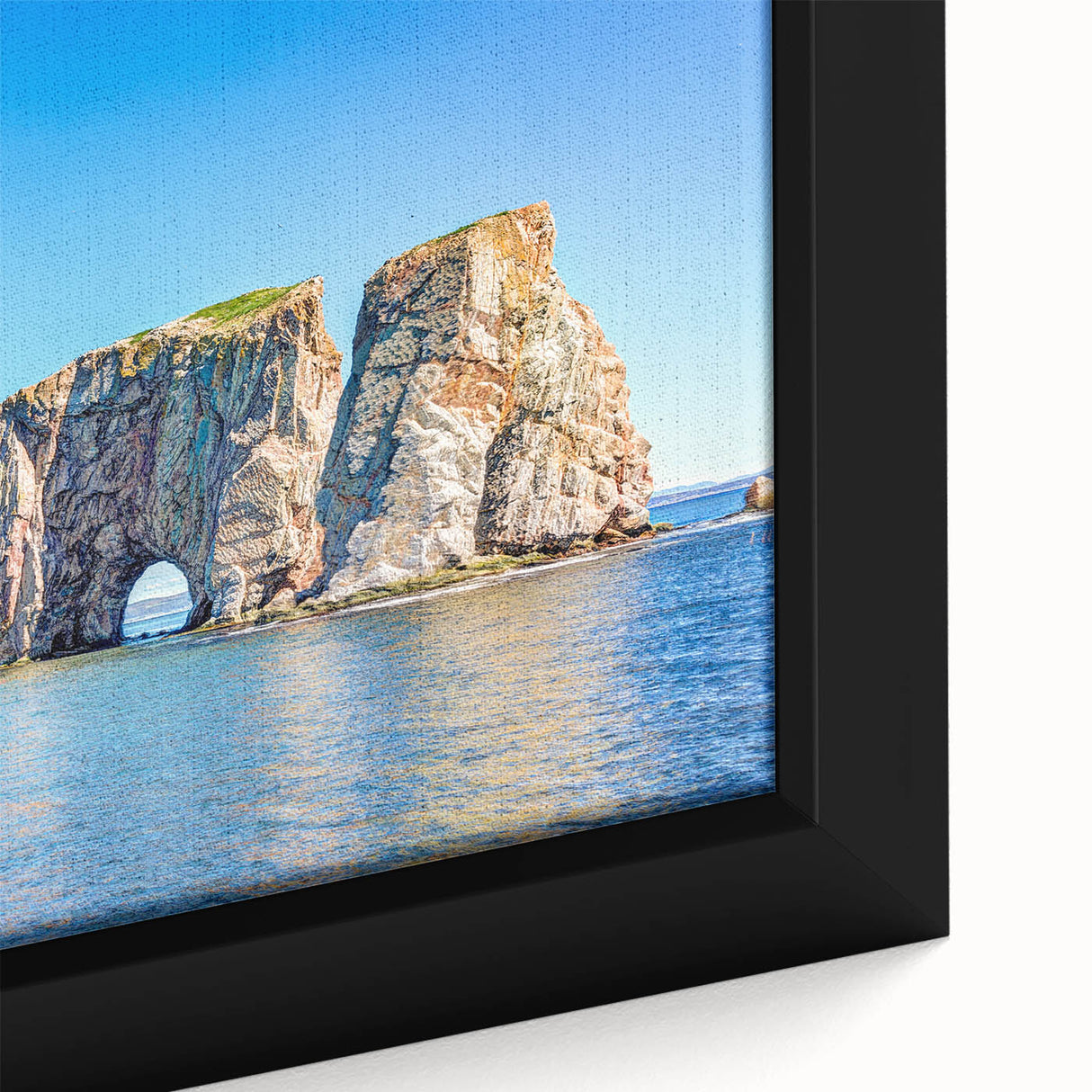 Framed canvas of a textured, colorful abstract design in black, ideal for living room decor.