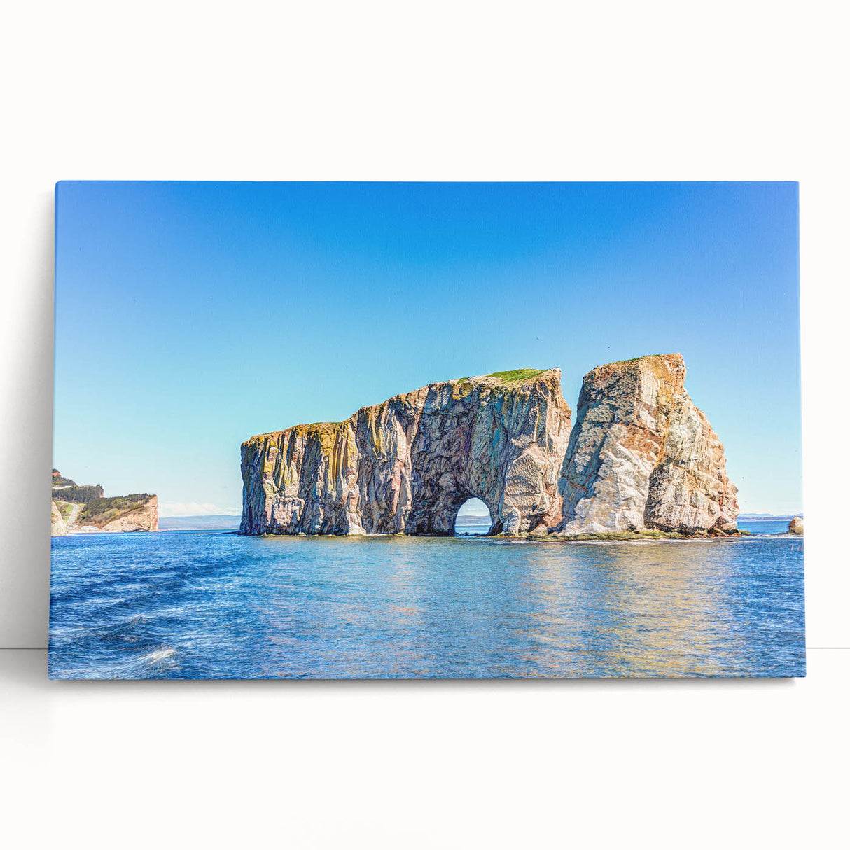 Black and white stretched canvas of Quebec scenery, ideal for kitchen wall art or bedroom ambiance.