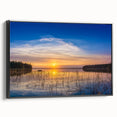 Black and white framed canvas of a vintage-style Saskatchewan landscape, ideal for bedroom wall art.
