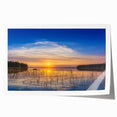 Scenic Saskatchewan landscape with vibrant greens and blues on a rolled canvas, ideal for dining room wall art.