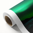 Art Deco style poster of Yukon scenery in muted earth tones on rolled canvas, ideal for nursery wall art.