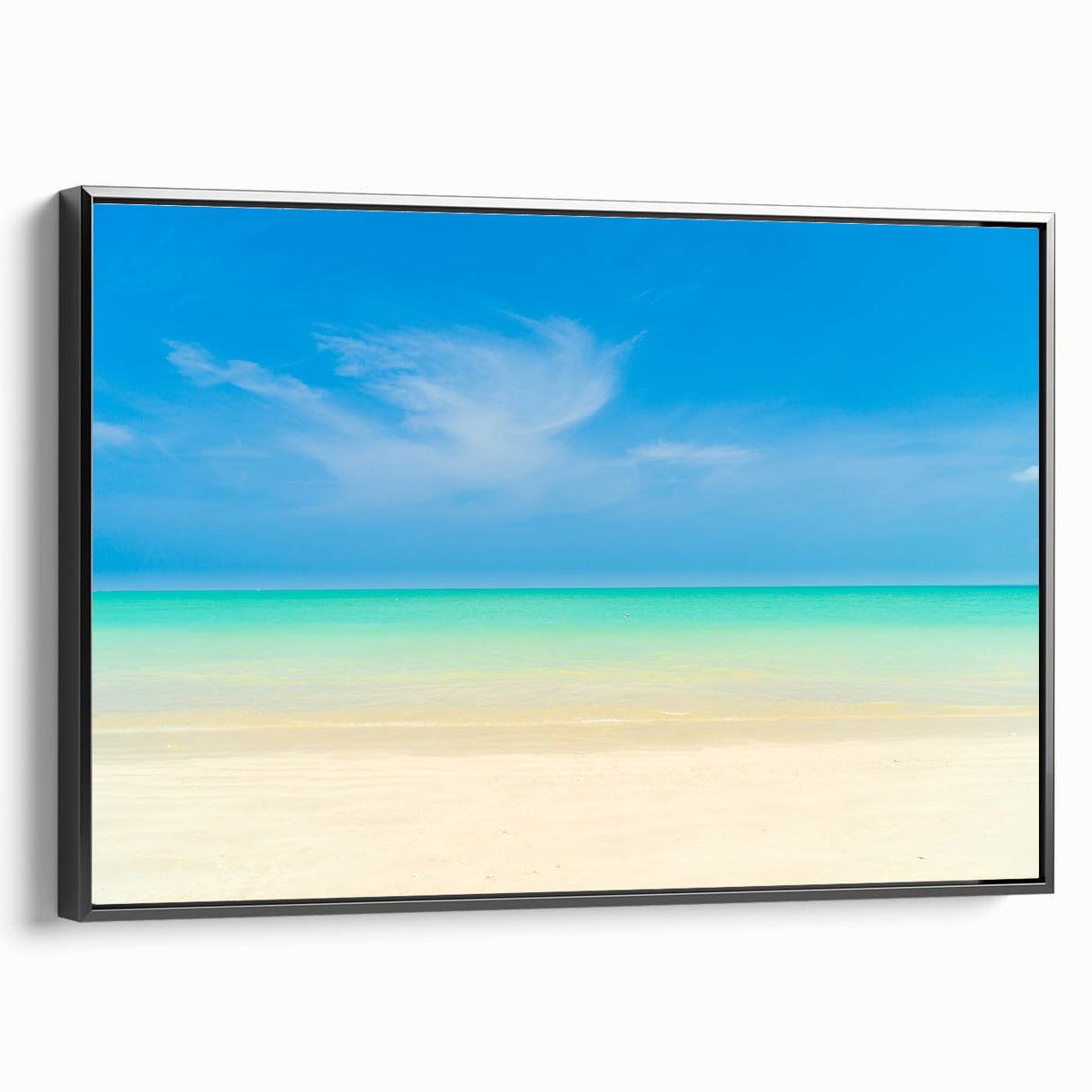 Black and white landscape art painting of Antigua on a framed canvas, ideal for bedroom wall decor.