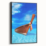 Black and white framed canvas of a Barbados landscape, ideal for bedroom wall art, featuring vintage poster art style.