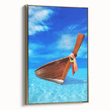 Vintage poster art featuring a colorful Caribbean Barbados scenery on a framed canvas, ideal for living room decor.