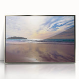 Framed acrylic print of a Caribbean Bermuda scenery in pastel shades, ideal for modern art wall decor.