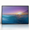Large abstract wall art depicting a Caribbean Cayman scenery in vivid blue and green tones on a framed acrylic.