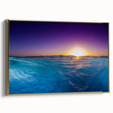Framed canvas of a vintage Caribbean landscape in muted gold and black tones, ideal for bedroom wall art.