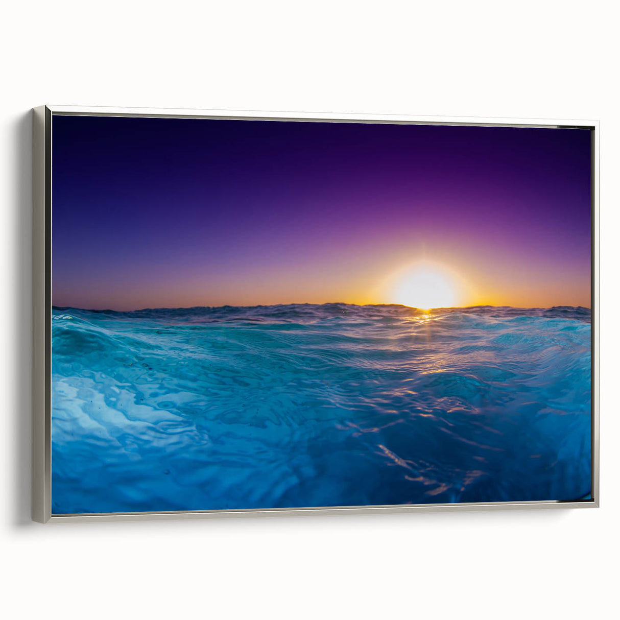 Framed canvas landscape art painting featuring a vibrant Caribbean Cayman scenery.