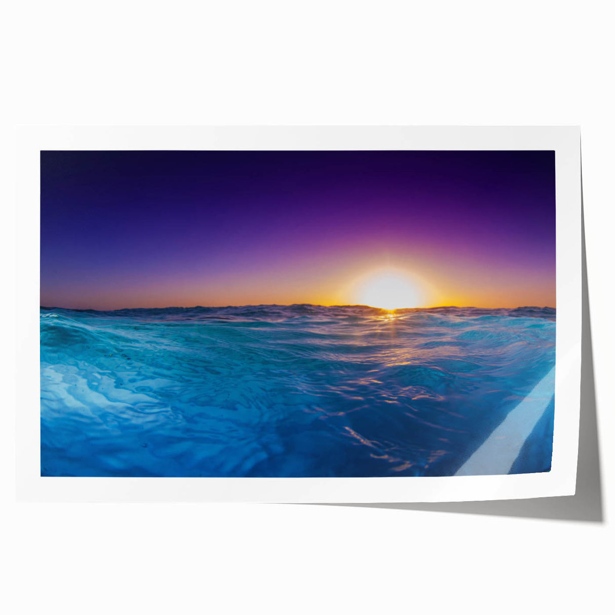 Extra large rolled print of a Caribbean scenery with vibrant blue and green tones, ideal for art wall dining room.