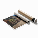 Extra large rolled print of a vibrant Caribbean scenery with lush floral elements, ideal for classy bathroom wall art.