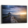 Black and white framed canvas of a vintage Jamaican landscape, ideal for bedroom wall art.