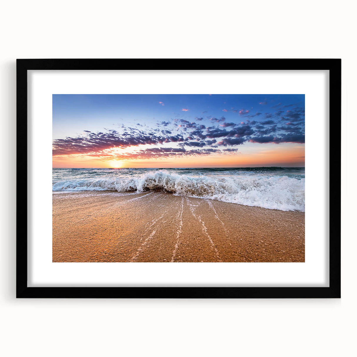 Extra large, textured abstract art print of a vibrant Caribbean scenery on a framed canvas, ideal for living room decor.