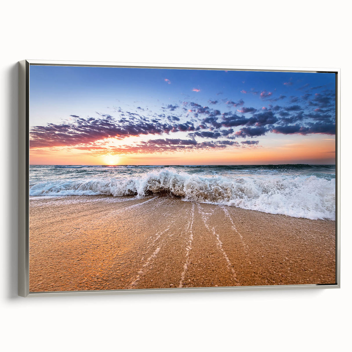 Landscape art painting of Saint Lucia with vibrant colors on a framed canvas, ideal for enhancing living room decor.