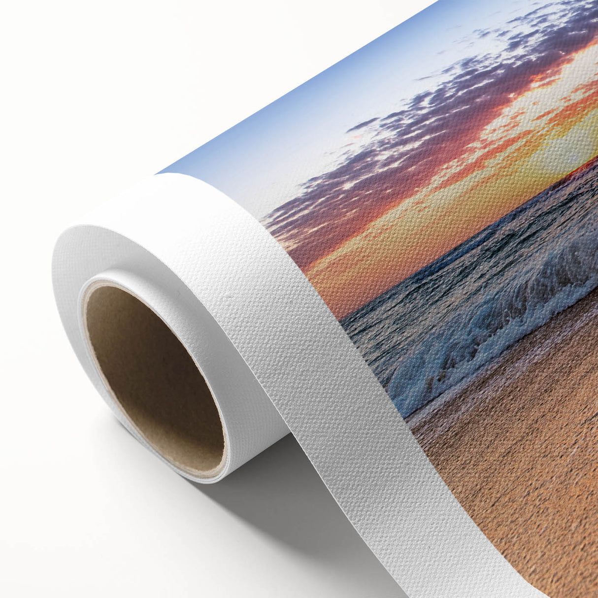 Art Deco style poster of Caribbean Saint Lucia scenery on rolled canvas, featuring pastel shades.