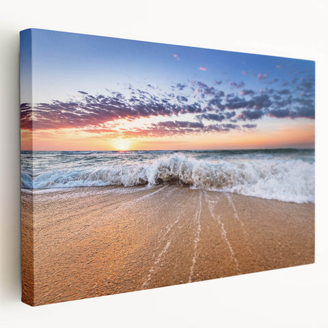 Stretched canvas depicting a serene Caribbean Saint Lucia landscape, ideal for kitchen wall art.