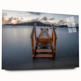 Acrylic print of the Caribbean Virgin Islands in vivid ocean blues and greens, suitable for bedroom or dining room decor.