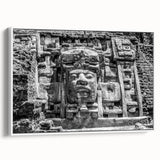 Vintage poster art of a Belize scenery in vibrant colors on a framed canvas, ideal for living room decor.