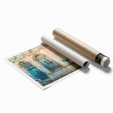 Extra large rolled canvas print featuring a vibrant floral scene.