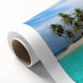 Art deco poster of Central America scenery on rolled canvas, featuring pastel color palette, ideal for nursery wall art.