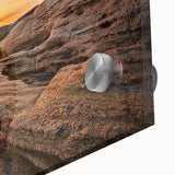 Large abstract wall art featuring muted earth tones on acrylic glass, ideal for dining room ambiance.