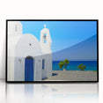 Large abstract wall art depicting a European Cyprus landscape in muted earth tones on framed acrylic.