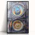 Framed acrylic print of Prague with muted earth tones, ideal for modern art wall decor.