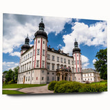 Acrylic print of a large abstract depiction of the Czech Republic scenery in earthy tones.