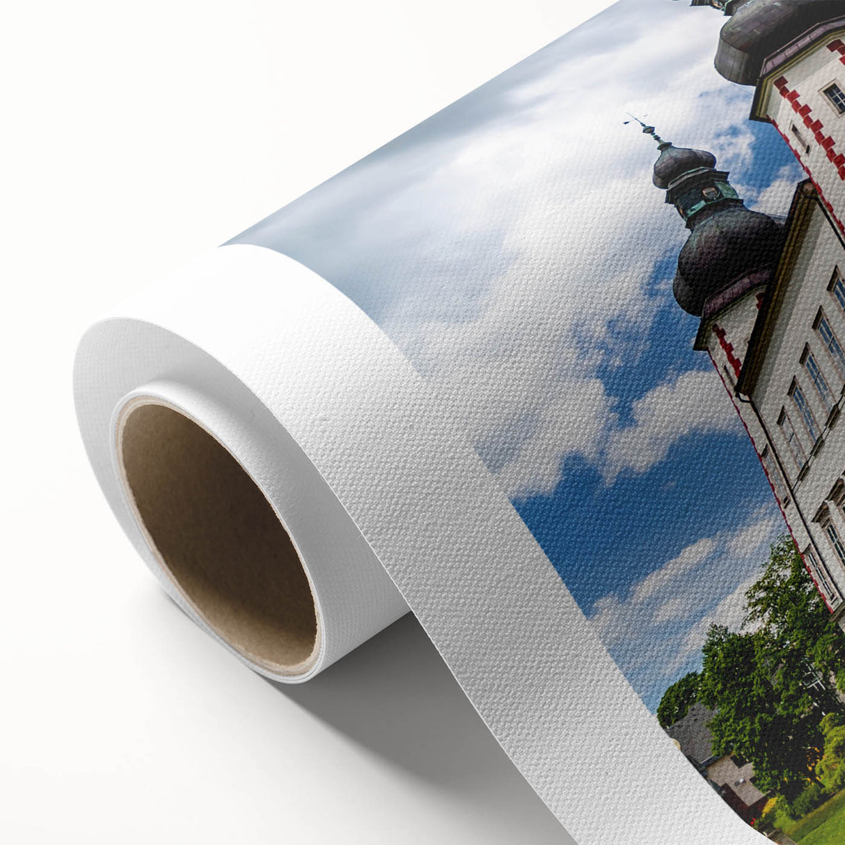 Art Deco poster of a Czech Republic scenery in pastel shades on rolled canvas, ideal for nursery wall art.