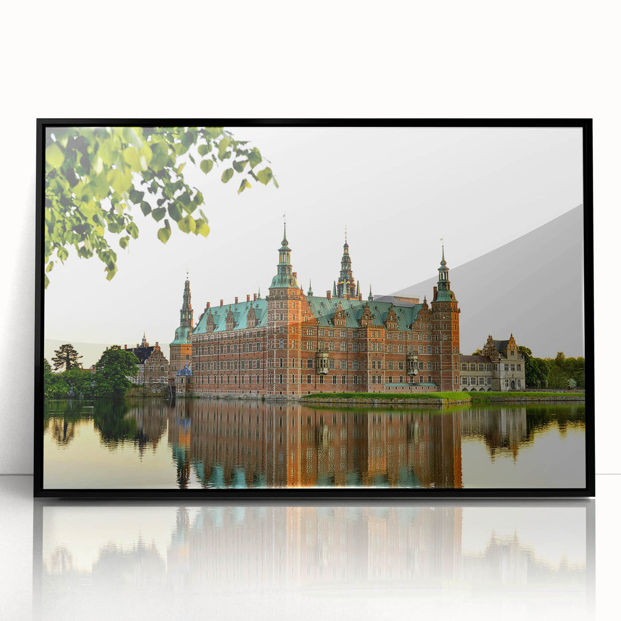 Large abstract wall art depicting a Danish landscape in muted earth tones on a framed acrylic.